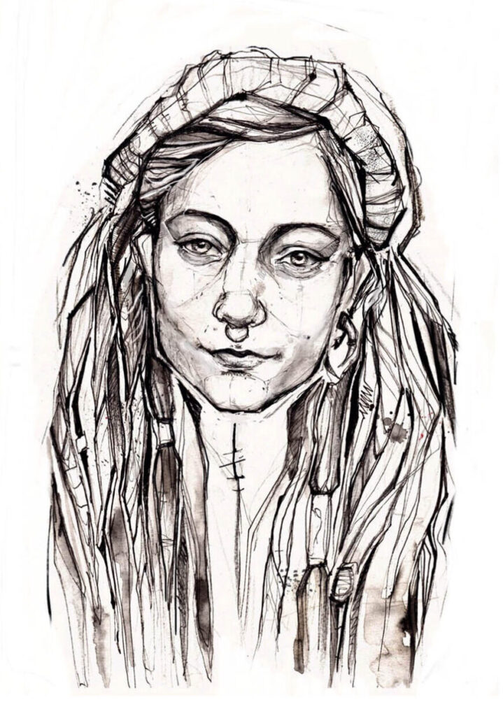 Sketch portrait of Anna Mensch